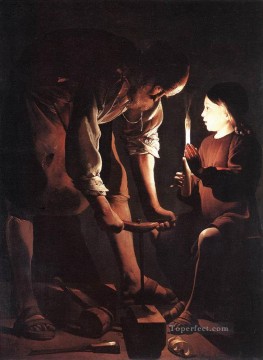  Shop Painting - Christ in the Carpenters Shop religious candlelight Georges de La Tour